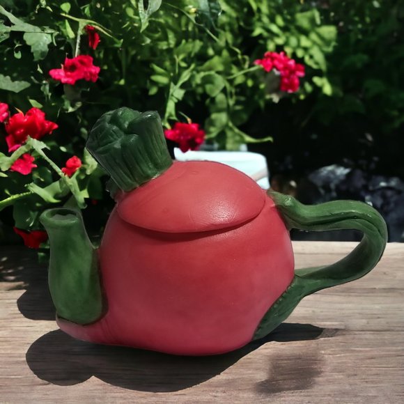 Miniature Ceramic Tea Pots Fruit/Vegetable & Flower With Removable Lid 4pcs Set - Picture 3 of 16